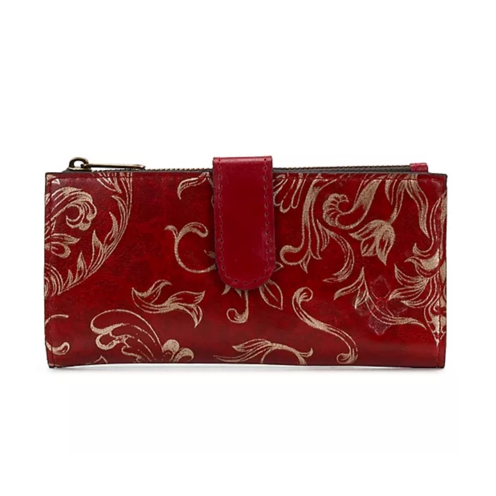 Patricia Nash Nazari Bifold Leather Wallet Ruby Red NWT $89